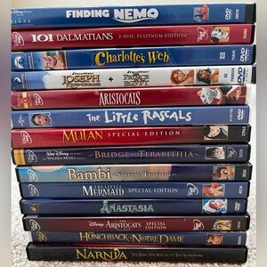 Disney DVD Collection - Blue, Red, Black Covers